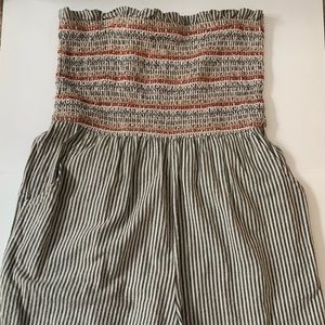 strapless romper with pockets